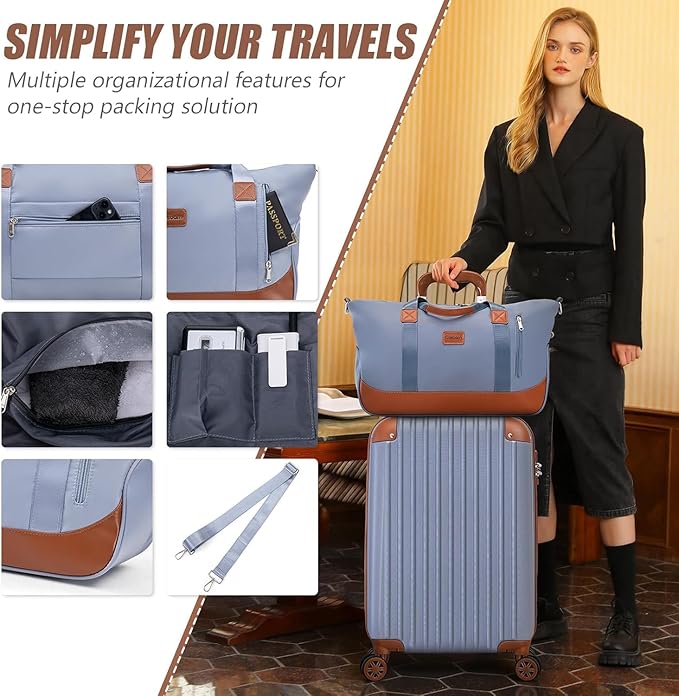 Carry On Luggage Sets 3 Piece, 20 Inch Luggage 22x14x9 Airline Approved with Wheels and TSA Lock, ABS Lightweight Hardshell Travel Suitcase Set with Duffel Bag Travel Bag for Men Women