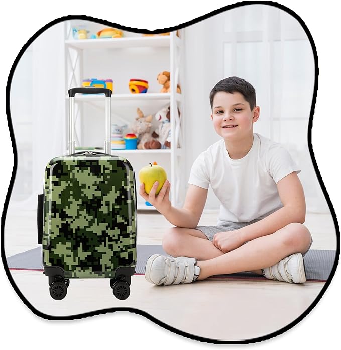 Kid's Luggage Set 2 Piece Suitcase Set 16" Hardside Luggage with Spinner Wheels Girls Carry on Toddler Travel Rolling Suitcase with Neck Pillow Airline Approved