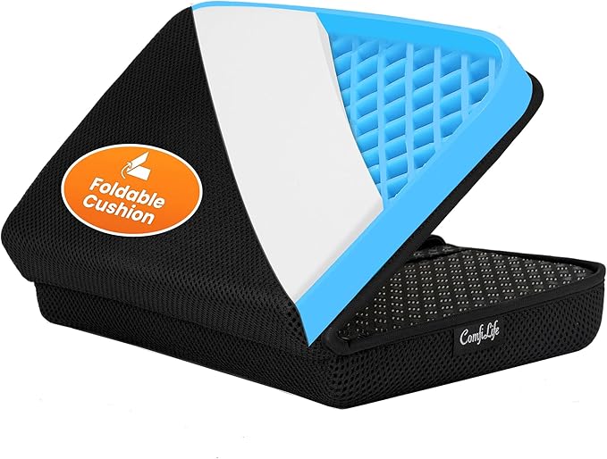 ComfiLife Ergo-Gel + Comfort Foam Airplane Seat Cushion – Travel Seat Cushion – Compact, Foldable, Portable Comfort