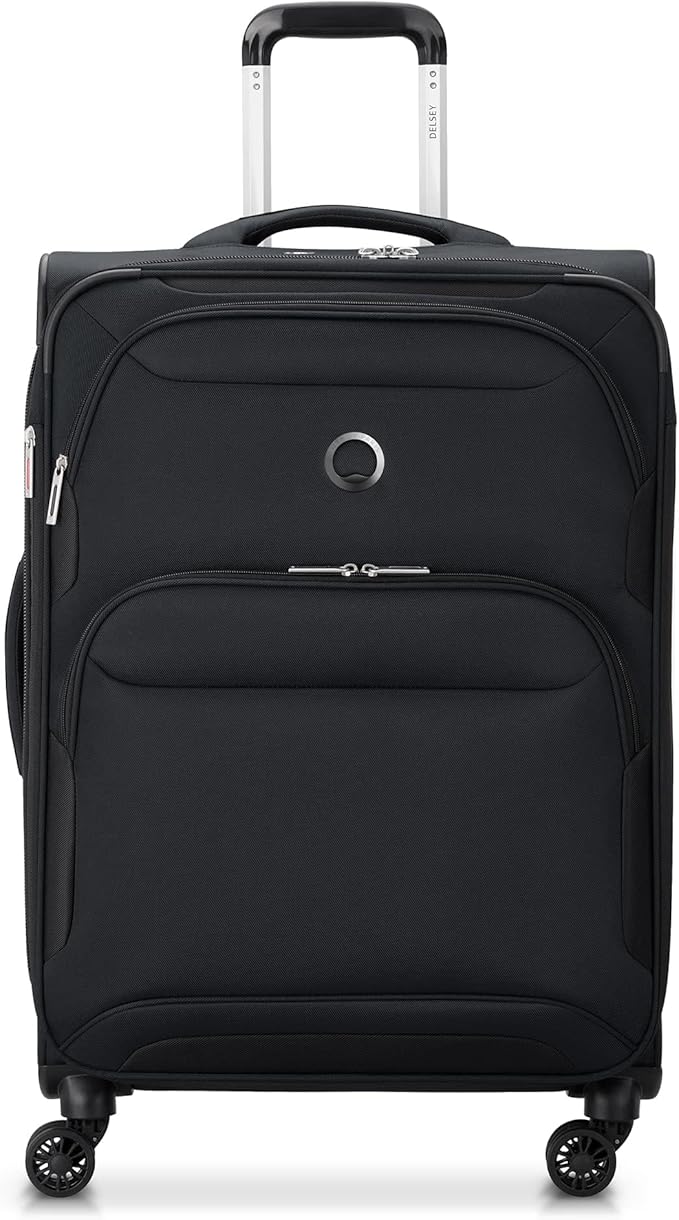 DELSEY PARIS Sky Max 2.0 Softside Expandable Luggage with Spinner Wheels 2 Piece Set, Black (24 Inch/Duffle)
