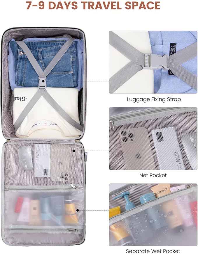 LOVEVOOK 50L Travel Backpack for Women & Men, Airline Approved Carry On Luggage with 3 Packing Cubes, TSA Overnight Bags, Waterproof Personal Item Bag, Weekender Essentials Backpacks fits 17" Laptop