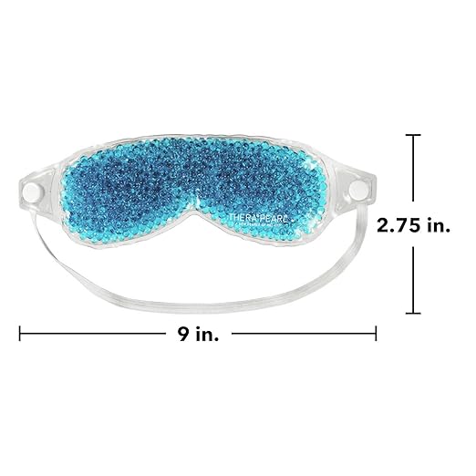 TheraPearl Eye Mask, Flexible Gel Beads for Hot Cold Therapy, Non Toxic Compress for Puffy Eyes, Blue, Reusable