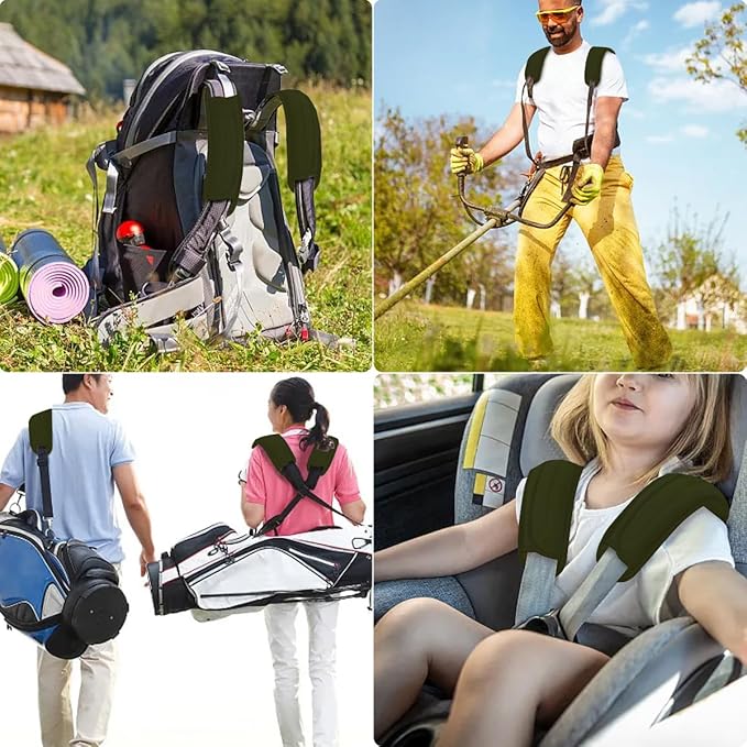 ZINZ 2-Pack Universal Shoulder Pad with Ultra thick Cushion for Bag Luggage Bag Crossbody, Plus Long & Anti-Slip & Breathable,Green