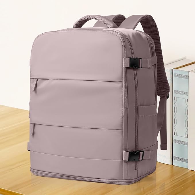 coowoz Large Travel Backpack Carry On for Women Man Waterproof Gym Backpacks with Laptop Compartment Mochila de Viaje Teacher Personal Item Backpack Rucksack Airplane Accessories Must Haves Lotus Pink