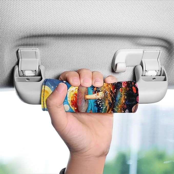 BIGCARJOB Mushroom Luggage Handle Cover Replacement 2 Pcs Moon Mushroom Suitcase Identifier Protective Cover Trolley Case Grip Travel Luggage Handle Wrap Luggage Accessories