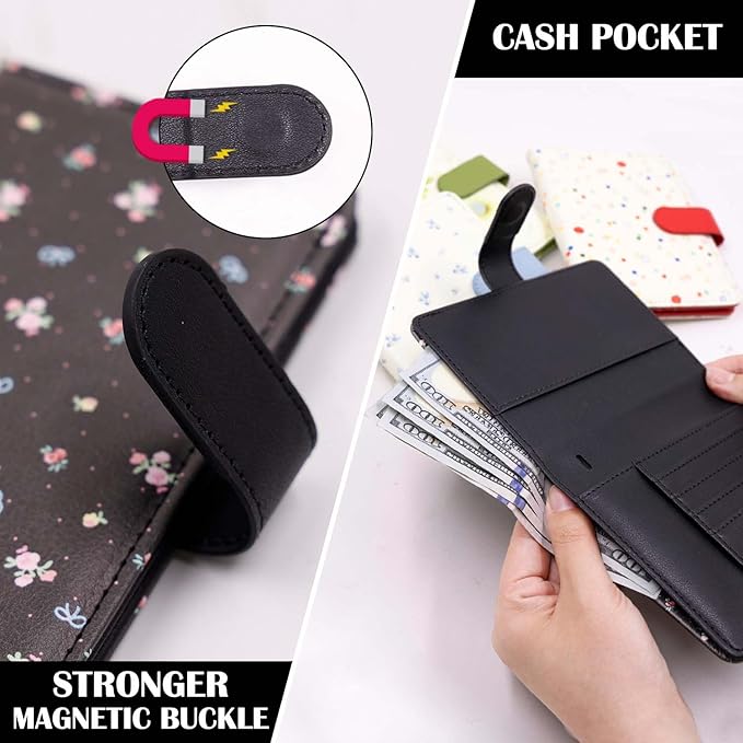 Melsbrinna Rfid Passport Holder for Travel women/Men, Cute Passport Wallet Rfid Blocking Card Slots, Rfid Passport Cover/CaseTravel Wallet, Passport Book Holder (1, floral black a)