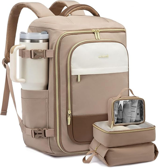 LOVEVOOK 50L Travel Backpack for Women, TSA Approved Carry On Backpack with 3 Packing Cubes, Personal Item Bag Fits 17" Laptop, Water-resistant Carry On Bag for Airplanes