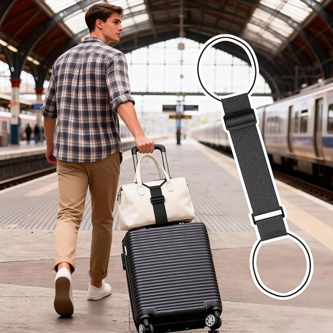 4 Pack Luggage Connector Straps Suitcases, Secure Bag Organization During, Luggage Straps to Connect Two Suitcases, ravel Essentials for Frequent Business Travelers and Family Vacations