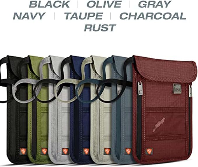 Lewis N. Clark Men's RFID Blocking Stash Wallet, Travel Neck Pouch Passport Holder for Women & Men, Olive, One Size