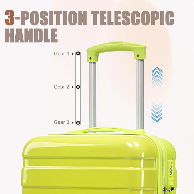 Hardside Luggage, Lightweight Durable Suitcase with Spinner Wheels Transition Yellow