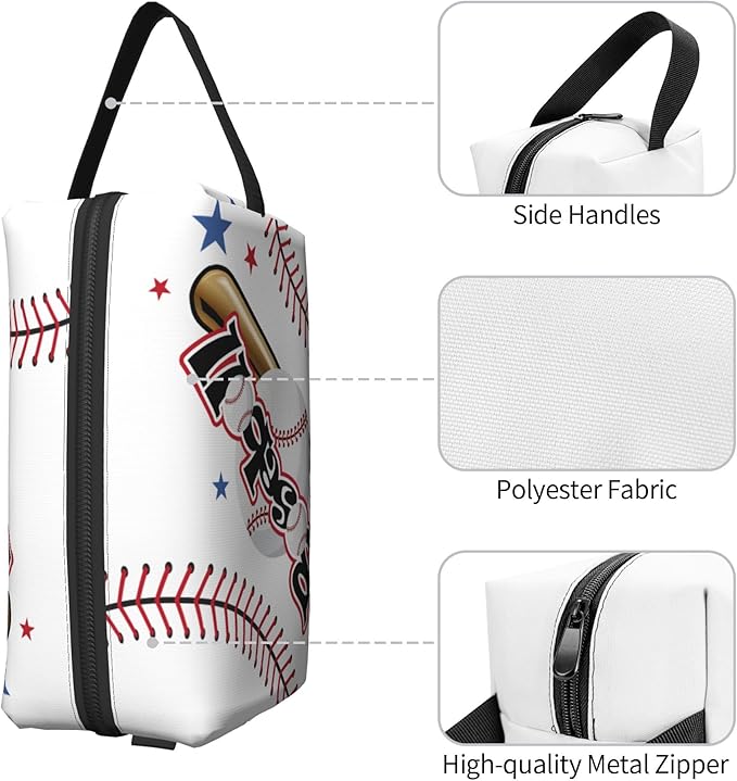 Kids Travel Toiletry Bag for Boys Girls - Waterproof Makeup Pouch Hanging Cosmetic Wash Bags Dopp Kit Shaving Bag for Toiletries Accessories(Baseball)