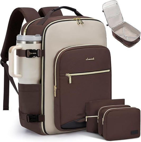 LOVEVOOK 40L Travel Backpack for Women & Men, Airline Approved Carry On Luggage with 3 Packing Cubes, TSA Overnight Bags, Waterproof Personal Item Bag, Weekender Essentials Backpacks fits 17" Laptop