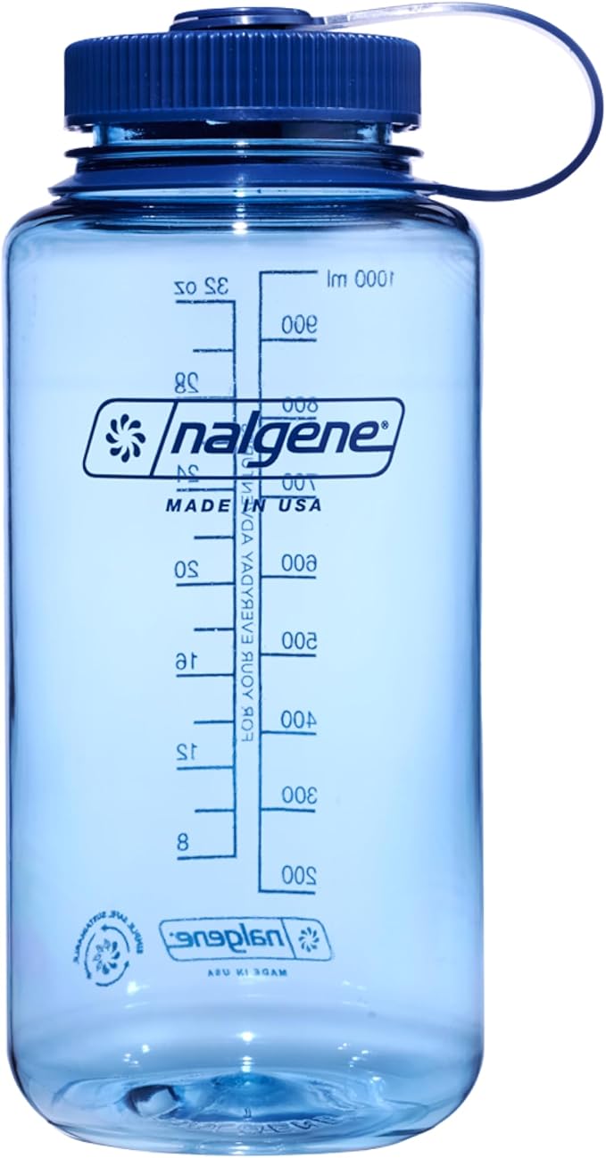 Nalgene 32 oz Wide Mouth Water Bottle | BPA-Free, Durable & Leak Proof, Lightweight Bottle for Hiking & Gym, Work & Travel