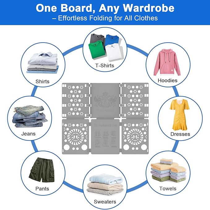 BoxLegend V3 Shirt Folding Board t Shirts Clothes Folder Durable Plastic Laundry folders Folding Boards, Gray