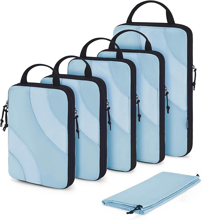 BAGSMART Compression Packing Cubes, 6 Set/4 Set/2 Set Travel Packing Cubes for Carry on Suitcases, Compression Suitcase Organizers Bag Set & Travel Cubes for Luggage, Lightweight Packing Organizers