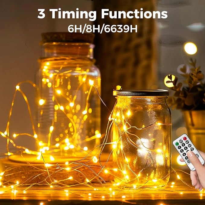 btfarm Fairy Lights Plug in with Remote, 165FT 500 LED Twinkle Lights | Dimmable & Timer, 8 Modes String Lights, IP65 Waterproof for Bedroom Garden Christmas Decorations Indoor Outdoor, Warm White