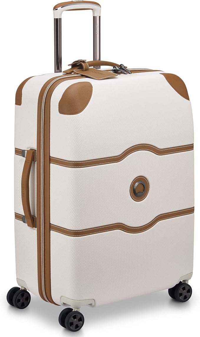 DELSEY PARIS Chatelet Air 2.0 Hardside Luggage with Spinner Wheels, Angora, Checked-Medium 24 Inch