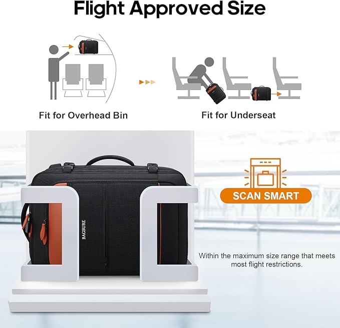 Bagsure Travel Backpack Carry On Backpack 42L Flight Approved, Expandable Laptop Backpack with Packing Cubes & Shoe Pocket, Water Resistant Luggage Backpack for Men Women, Large Backpack 20 * 14 * 7"