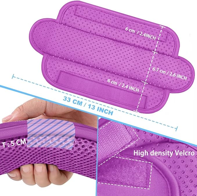 ZINZ 2-Pack Universal Shoulder Pad with Ultra thick Cushion for Bag Luggage Bag Crossbody, Plus Long & Anti-Slip & Breathable,Purple-2Pack