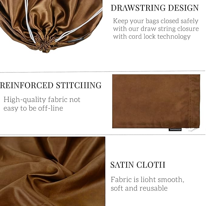 7 Pack Dust Bags for Handbags Storage Silk Cloth Bag With Drawstring Large Storage Pouch for Handbag Purse Shoes Boots