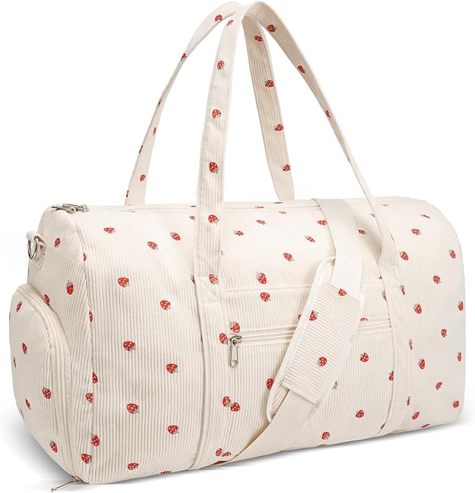 Gym Bag for Women, Cute Duffle Bag, Quilted Duffle Bag for Travel, Floral Duffle Bags, Weekend Bag with Zipper Pocket Dance Bag Organizer