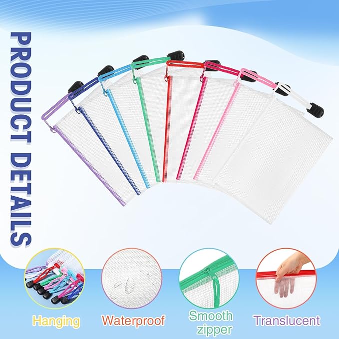 Jetec 32 Pcs Mesh Zipper Bags Toy Storage Bikini Organizer Bag Bolsas Para Guardar Trajes De Bano Waterproof Zipper Reusable Pouch Puzzle Multipurpose for Storage Office(Classic Color,5.1 x 4.1 Inch)