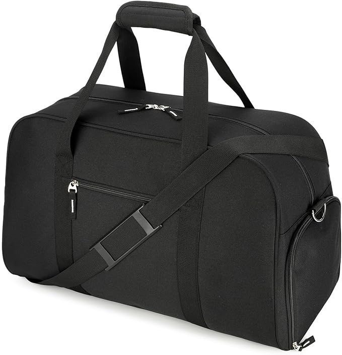 Searock 21 Inch Gym Bag with Shoe Compartment, Sports Duffle Bag for Travel, Carry On Duffel Bag, Weekender Overnight Bags for Men and Women Traveling, Black