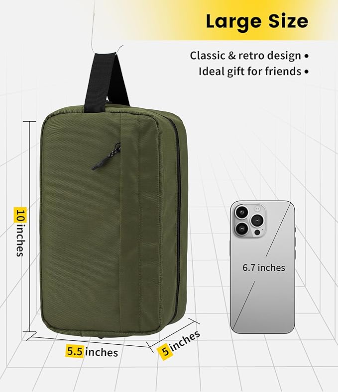 Vorspack Travel Toiletry Bag for Men - Hanging Toiletries Bag Water Resistant Travel Bag for Toiletries Accessories