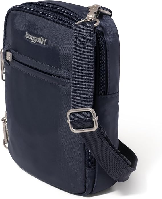 Baggallini Securtex® Anti-theft Mini Everything Crossbody Bag, 6.3"x8.25" Rfid, Locking Zippers & Cut-resistant Strap