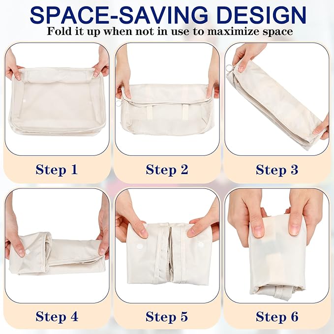 28 Pcs Packing Cubes Packing Organizers Luggage Organizer Bags Foldable Travel Luggage Cubes Suitcases Organizer Bags (Dark Color)