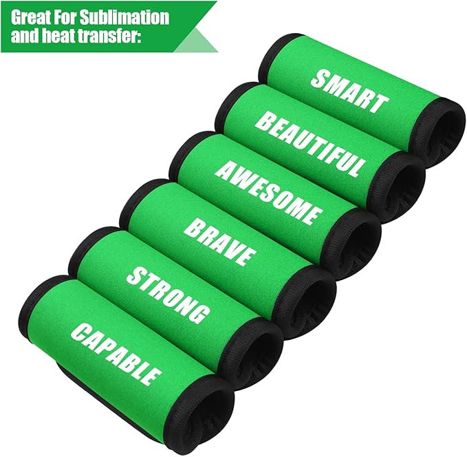 6 Pack Luggage Handle Wrap, Luggage Handle Wraps for Suitcase, Grass Green Luggage Tags, Suitcase Tags identifiers for Travel Accessories