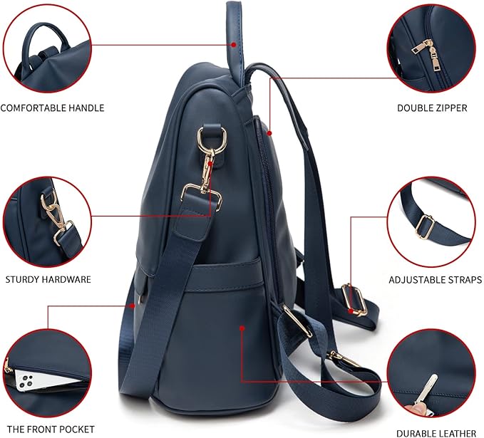 CHERUTY Women Backpack Purse PU Leather Anti-theft Casual Shoulder Bag Fashion Ladies Satchel Bags