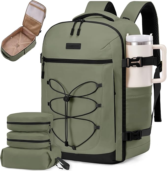 LOVEVOOK Travel Backpack,40L Carry On Backpack Large Fits 17.3" Laptop,TSA Personal Item Travel Bag with 3 Packing Cubes,Water Resistant Laptop Bag Travel Essentials for Weekender Business Hiking