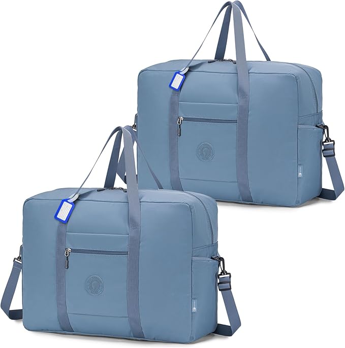 2Pack Carry On Luggage 22x14x9 Airline Approved,Lightweight Duffle Bag for Travel, Waterproof Weekender Overnight Bags for Traveling Airplane for Women and Men 40L