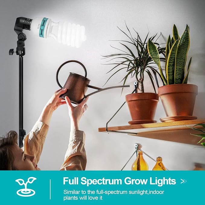 EMART Full Spectrum Light Bulb, 105W CFL Light Bulbs for Photography 4Pack | 5500K E26/E27 Spiral Light Bulbs for Softbox Lighting Kit, Replacement Lamp for Video Studio, Household Use, Portrait Photo