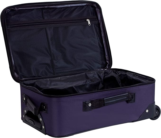 Rockland Fashion Expandable Softside Upright Luggage Set, Purple, 2-Piece (14/19)