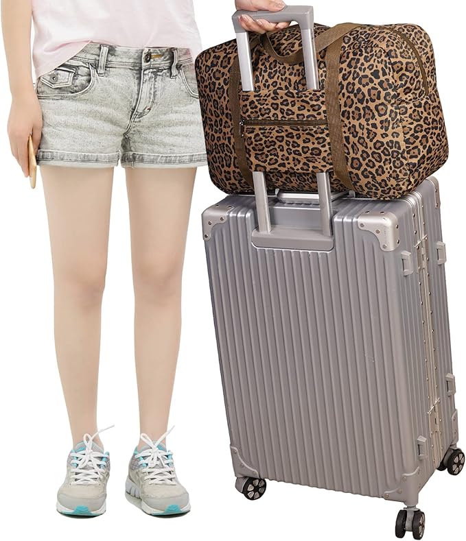WANDF For Spirit Airlines Personal Item Bag 18x14x8 Travel Duffel Bag Underseat Foldable Carry-on Luggage for Women