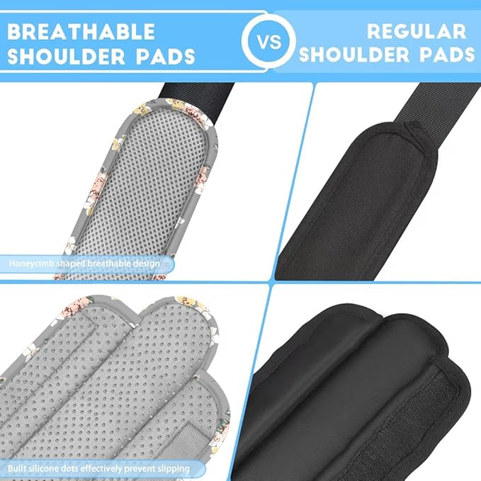 ZINZ 2-Pack Universal Shoulder Pad with Ultra thick Cushion for Bag Luggage Bag Crossbody, Plus Long & Anti-Slip & Breathable,Light Rose-2Pack