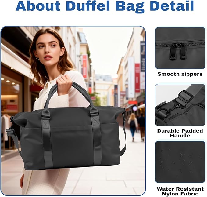 Weekender Duffel Bags for Women， Travel Totes Bag for Airplane Essentials, Overnight Bags for Women with Trolley Sleeve, Large Carry On Hospital Bag for Labor and Delivery, Sport, Gym