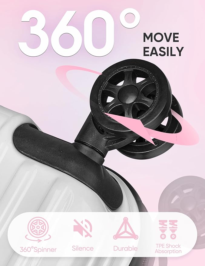 Carry on Luggage - Airline Approved Suitcases with Spinner Wheels, Built-In TSA Lock，Hard Shell Expandable Suitcases