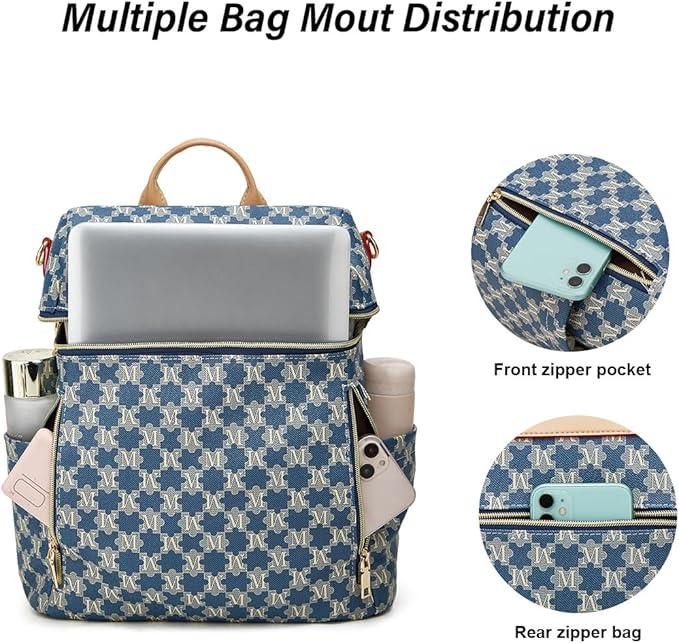 Makes Backpack Purse for Women PU Leather Travel Satchel Handbag Convertible Design Bag with Purse 2 Piece