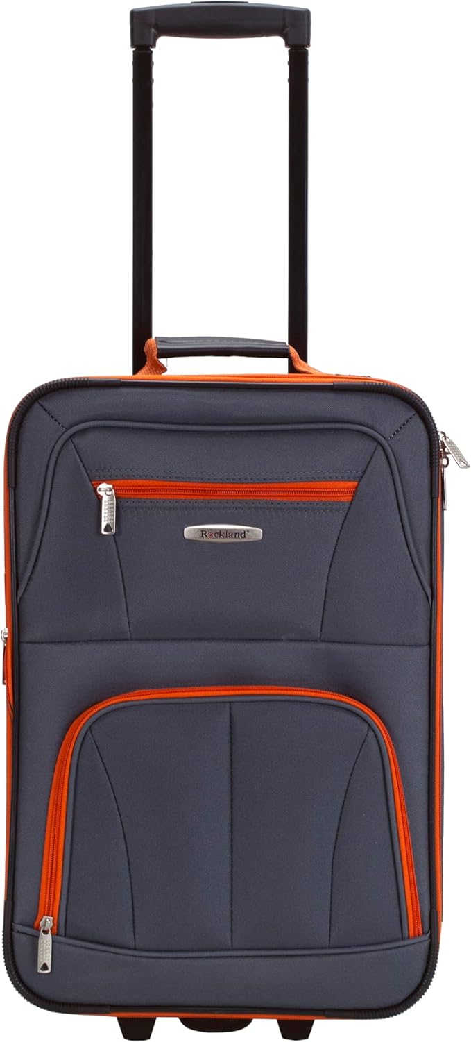 Rockland Fashion Softside Upright Luggage Set, Expandable, Charcoal, 2-Piece Set (14/19)