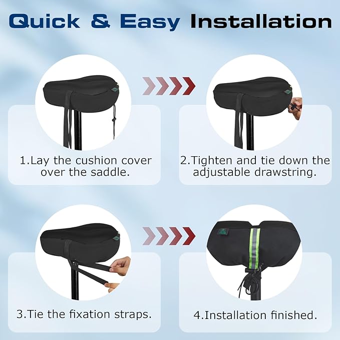 Zacro Bike Seat Cushion - Gel Padded Bike Seat Cover for Men Women Comfort, Extra Soft Exercise Bicycle Seat Compatible with Peloton, Outdoor & Indoor Bike Saddles