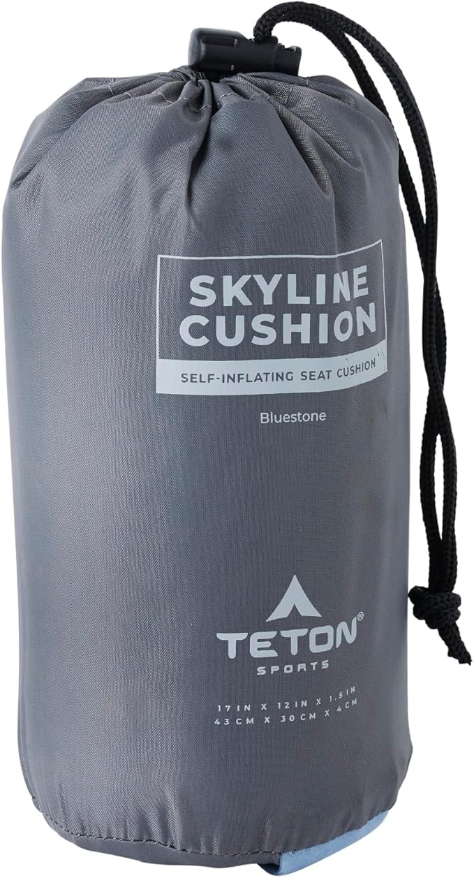 Teton Camping Seat Cushion; Stadium Seat; Office Chair; Car Pad; Inflatable, Bluestone
