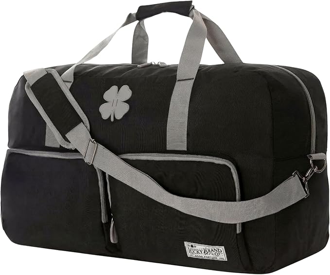 Lucky Travel Duffel Bags 65L, Gym Bag, Travel Bag & Large Duffle Bag for Men, Foldable Overnight Weekender Bags for Women & Men with Adjustable Shoulder Strap, Black