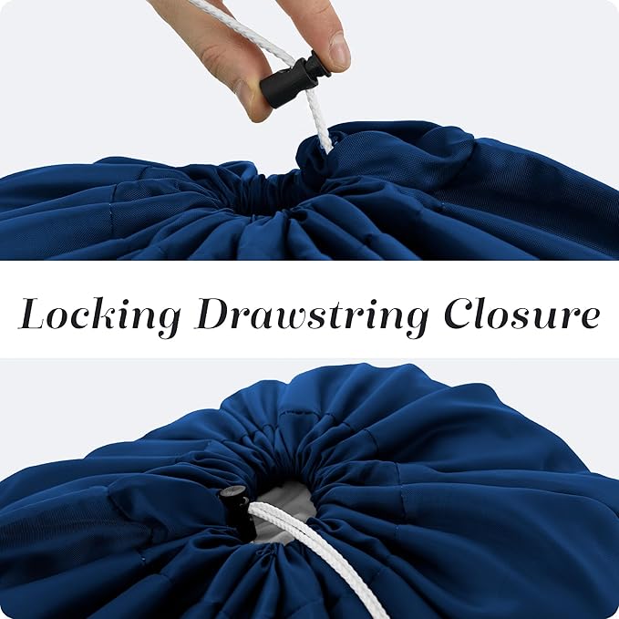 Handy Laundry Heavy Duty Nylon Laundry Bag, 22 x 32 Inch, Durable Drawstring Closure, Machine Washable, Hamper Liner or Storage Bag, Navy Blue