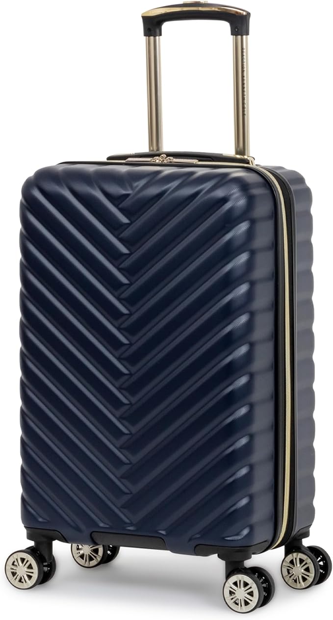 Kenneth Cole REACTION Madison Square Lightweight Hardside Chevron Expandable Spinner Luggage, Navy, 20-Inch Carry On