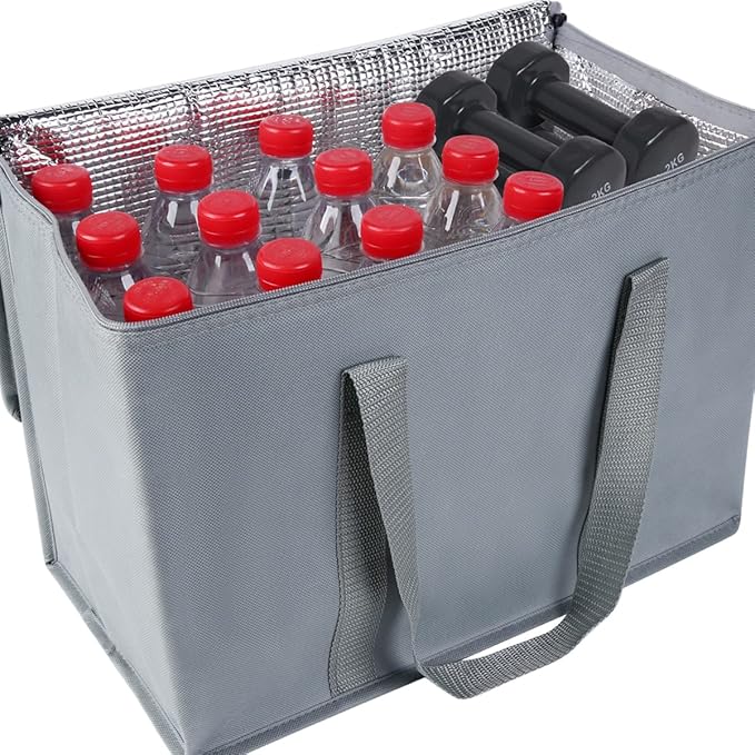 musbus 2 pk Insulated Car Organizer - Collapsible, Multi-Compartment Automotive SUV Trunk Organizer for Storage w/Adjustable Straps - Truck & Car Accessories for Women and Men Grey, gyay