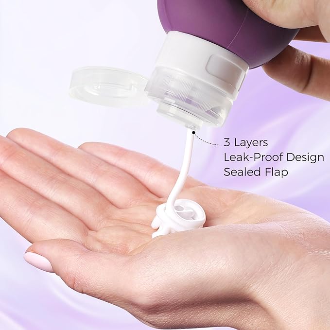 Travel Bottles for Toiletries - TSA Approved Portable Travel Containers for Toiletries, Leak Proof Travel Tubs Refillable Liquid for Shampoo Conditioner Lotion Body Wash,5 Colors