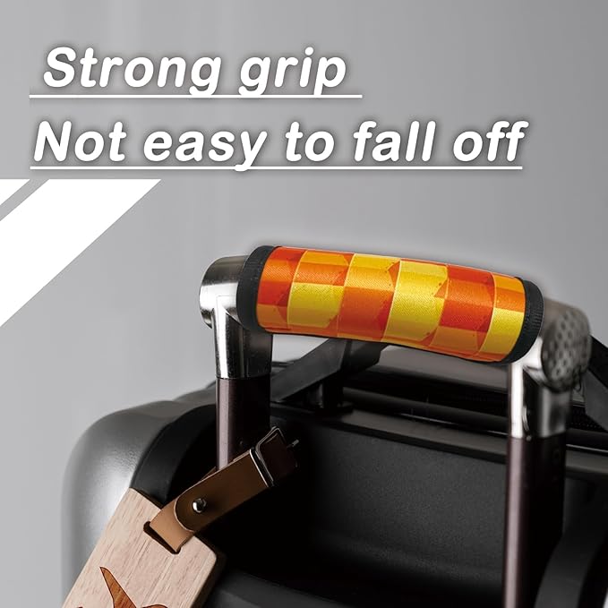 5 Pack Luggage Handle Wrap, Neoprene Suitcase Handle Cover, Bright Color Luggage Identifier for Easy Airport Pickup, Soft Grip Travel Accessories for Cruise Airplane, Orange